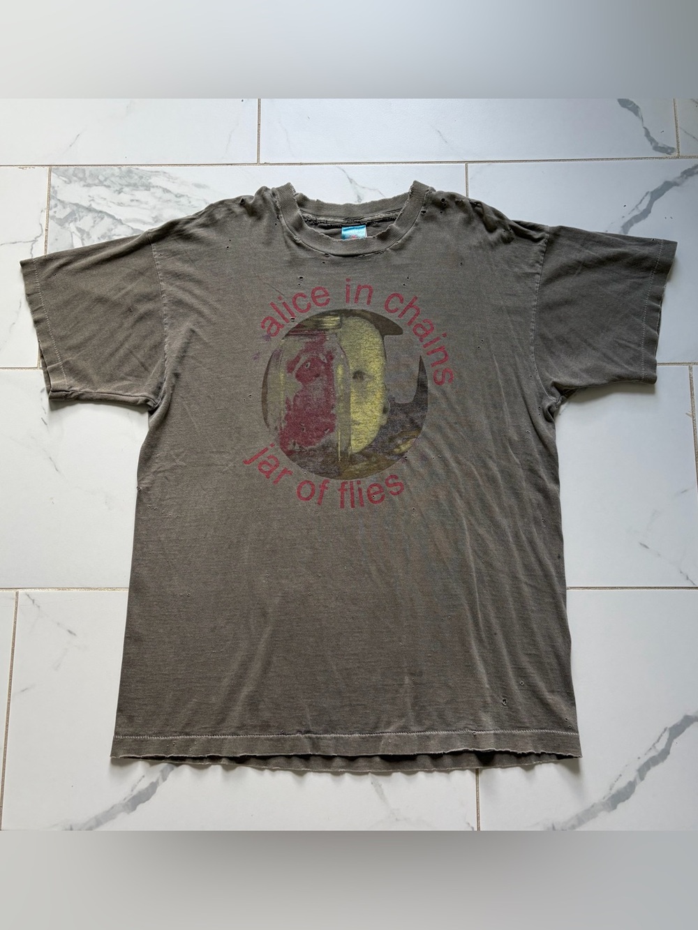 Vintage 1993 Alice In Chains Jar of Flies Promo T Shirt Tee Size XL Distressed